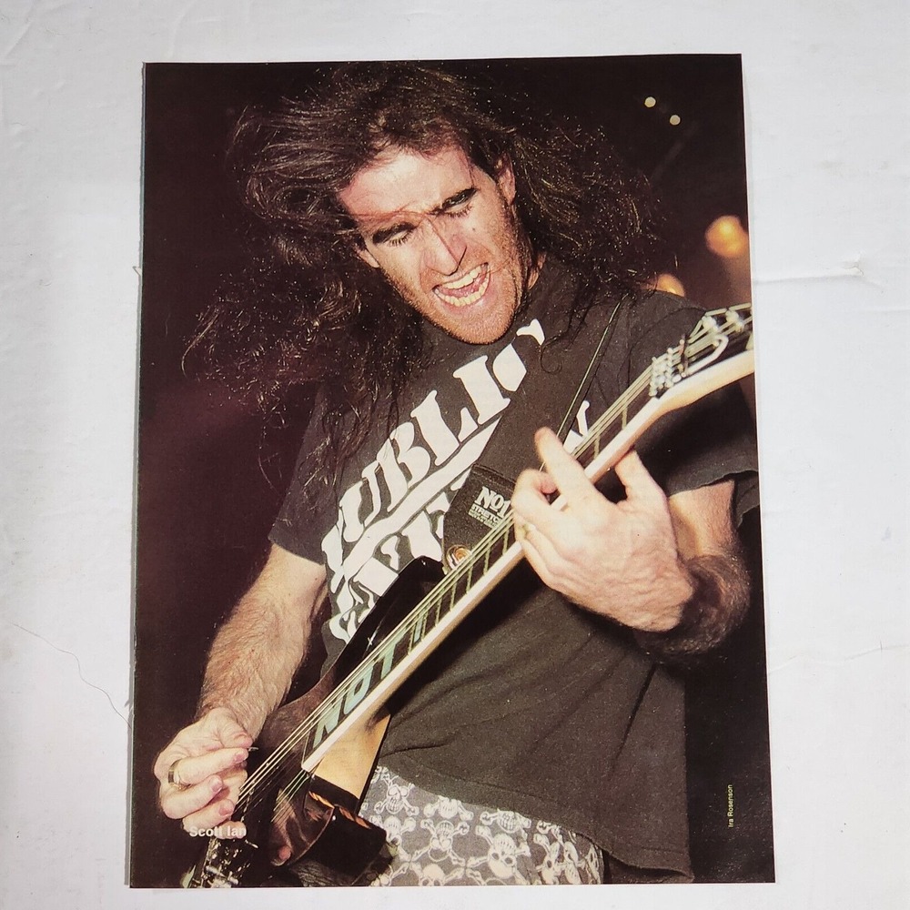 Scott Ian Anthrax color pinup poster vintage clipping 1980s 8x11